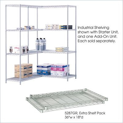 Safco 36"x18" Industrial Extra Shelf Pack in Gray