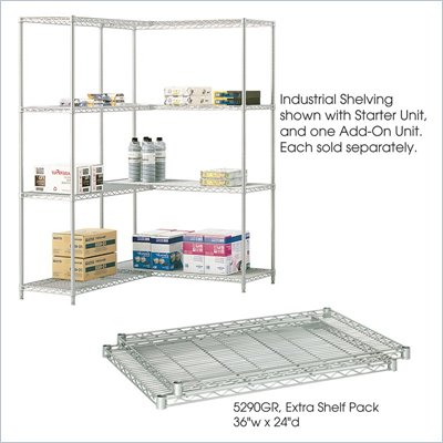 Safco 36"x24" Industrial Extra Shelf Pack in Gray