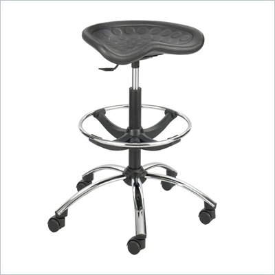 Safco Sit-Star Black Drafting Stool with Chrome Base