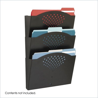 Safco Black Triple Letter Size Steel Wall File