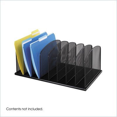 Safco Onyx Black Mesh Desk Organizer with 8 Upright Sections