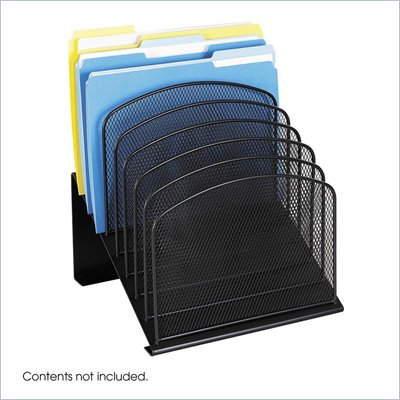 Safco Onyx Black Mesh Desk Organizer with 8 Slanted Sections