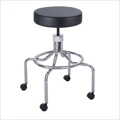 Safco Lab/Drafting Stool with High Base and Screw Lift in Black