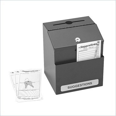 Safco Black Locking Suggestion Box