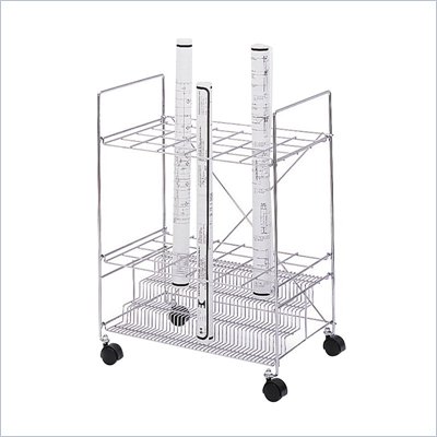 Safco Chrome Wire Roll File With 24 Compartments