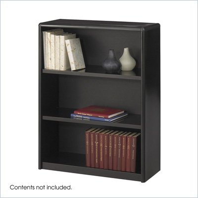 Safco ValueMate 3 Shelf Economy Steel Bookcase in Black