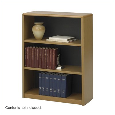 Safco 3-Shelf ValueMate Medium Oak Economy Steel Bookcase