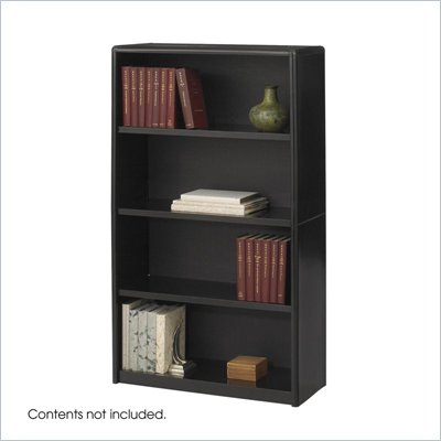 Safco ValueMate 4 Shelf Economy Steel Bookcase in Black