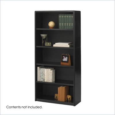 Safco ValueMate 5 Shelf Economy Steel Bookcase in Black