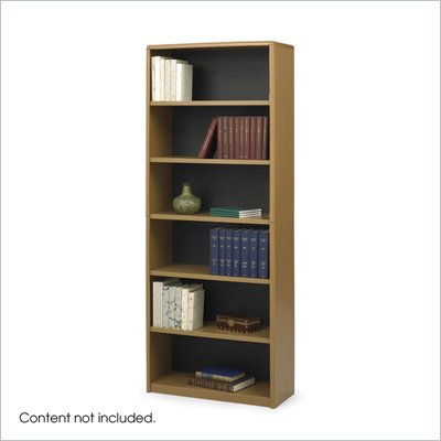 Safco 6-Shelf ValueMate Medium Oak Economy Steel Bookcase