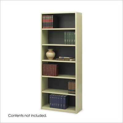 Safco 6-Shelf ValueMate Sand Economy Steel Bookcase