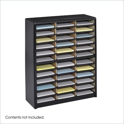 Safco Value Sorter 36 Compartment Metal Flat Files Organizer in Black  