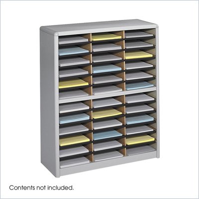 Safco 36 Compartment Value Sorter Metal Flat Files Organizer in Gray