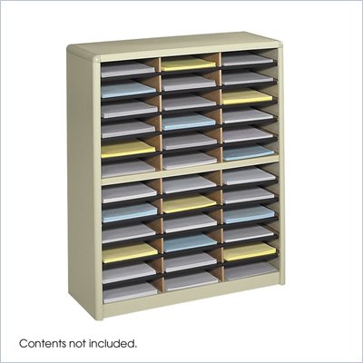 Safco Value Sorter 36 Compartment Flat Files Metal Organizer in Sand