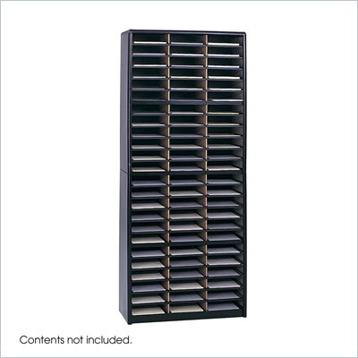 Safco Value Sorter 72 Compartments Flat Files Organizer in Black 