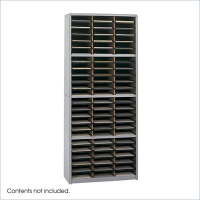 Safco Value Sorter 72 Compartment Metal Flat Files Vertical Organizer in Gray 