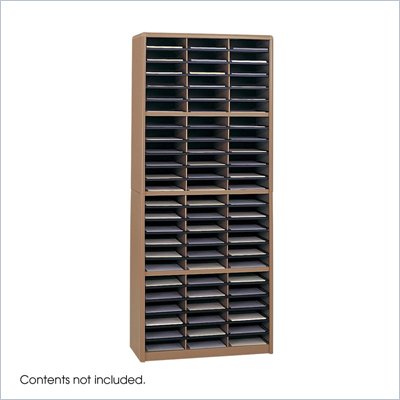 Safco Value Sorter 72 Compartment Metal Flat Files Organizer in Medium Oak 