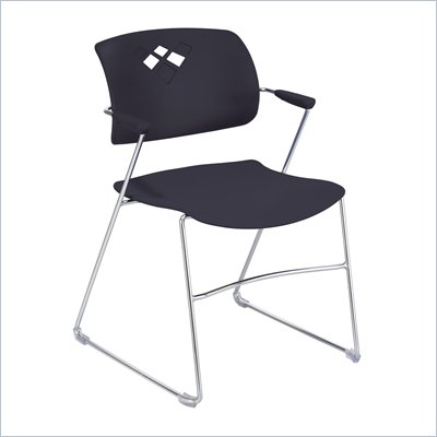 Safco Veer™ Stack Chair in Black (Set of 4)