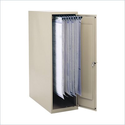 Safco Large Vertical 1 Drawer Metal File Cabinet for 18", 24", 30" and 36" Hanging Clamps in Tropic Sand 