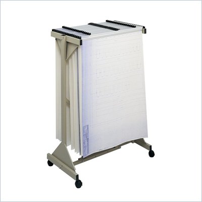Safco Mobile Plan Center Metal Mobile Hanging Files Stand in Sand