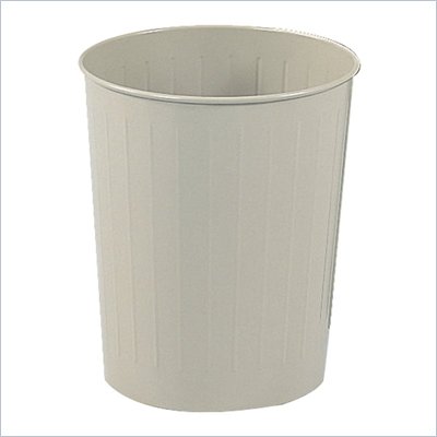 Safco Steel Round 6 Gallon Trash Can in Sand (Set of 6)