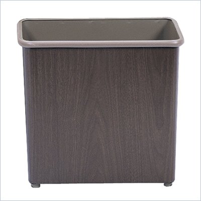 Safco Walnut Rectangular Wastebasket 27.5 Quart (Set of 3)