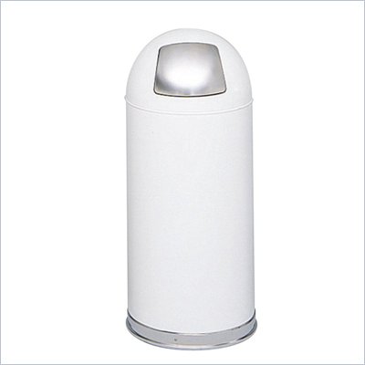 Safco White Push Door Dome Top Receptacles