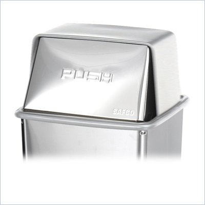 Safco Stainless Steel Push-Top Lid for 21 Gallon Receptacle