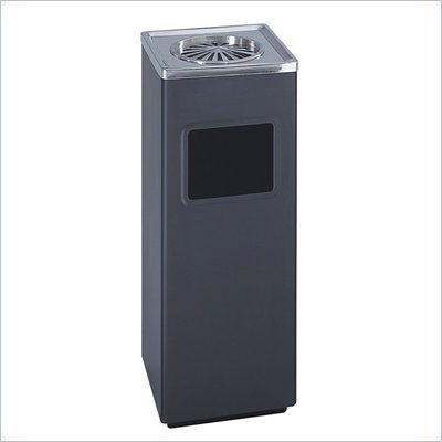 Safco Black Square Ash And Trash Receptacle in Black