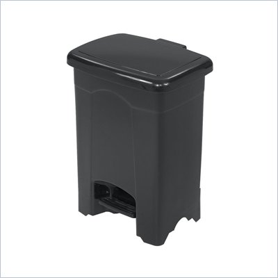Safco Black 4 Gallon Step-On Plastic Receptacle