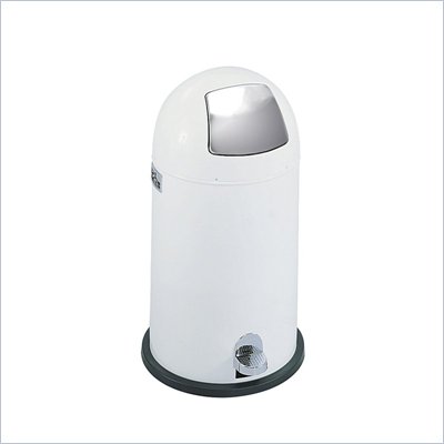 Safco White 9 Gallon Step-On Dome Receptacle