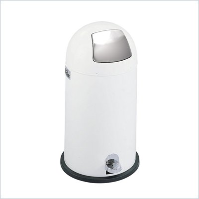 Safco White 12 Gallon Step-On Dome Receptacle