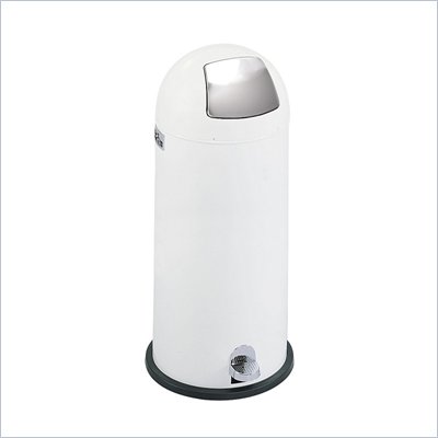 Safco White 15 Gallon Step-On Dome Receptacle in White