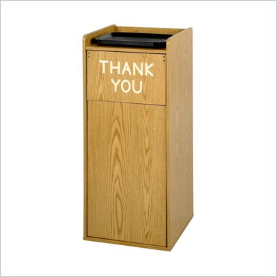 Safco Medium Oak Wood Food Court Receptacle