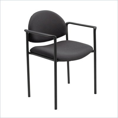 Safco Wicket Black Stacking Chair with Arms