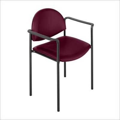 Safco Wicket Burgundy Stacking Arm Chair with Vinyl Seat