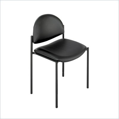 Safco Wicket Black Stacking Chair with Vinyl Seat