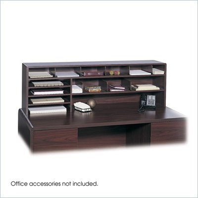Safco 58"W High Capacity Desk Top Organizer in Mahogany