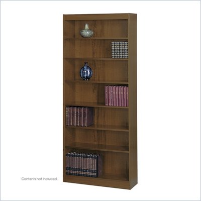 Safco WorkSpace 84"H Seven Shelf Square-Edge Bookcase in Walnut