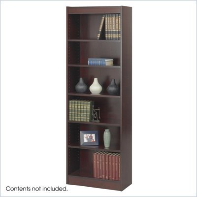 Safco WorkSpace 6 Shelf 24"W Wood Baby Bookcase in Mahogany
