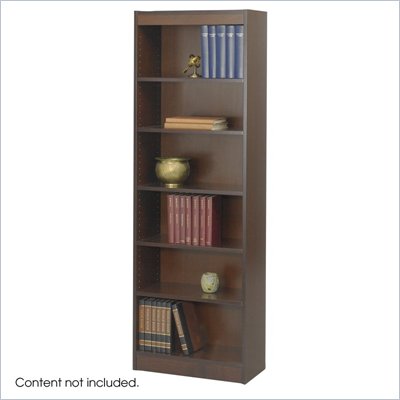 Safco WorkSpace Six Shelf 24"W Baby Bookcase in Walnut