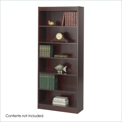 Safco WorkSpace Six Shelf 30"W Baby Bookcase in Mahogany