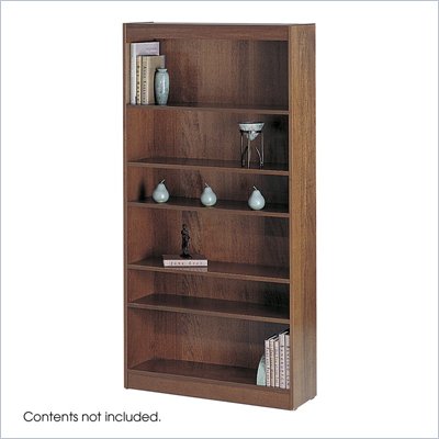 Safco WorkSpace Six Shelf 30"W Baby Bookcase in Medium Oak