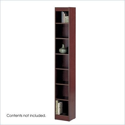 Safco WorkSpace Seven Shelf 12"W x 84"H Baby Bookcase in Mahogany