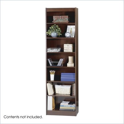 Safco WorkSpace Seven Shelf 24"W x 84"H Baby Bookcase in Mahogany