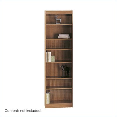 Safco WorkSpace Seven Shelf 24"W x 84"H Baby Bookcase in Medium Oak
