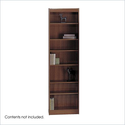 Safco WorkSpace Seven Shelf 24"W x 84"H Baby Bookcase in Walnut