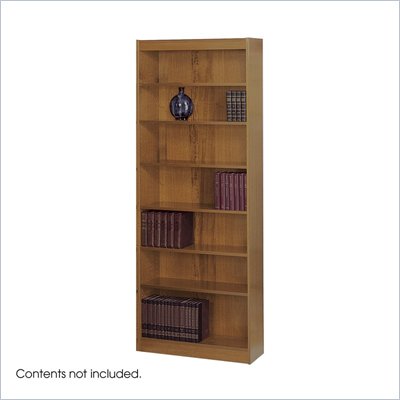 Safco WorkSpace Seven Shelf 30"W x84"H Baby Bookcase in Medium Oak