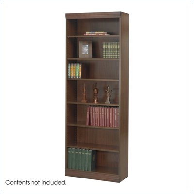 Safco WorkSpace 7 Shelf 30" W x 84" H Baby Bookcase in Walnut
