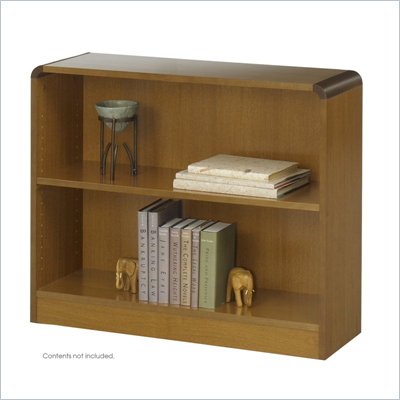 Safco WorkSpace Two Shelf Radius Edge Bookcase in Medium Oak